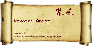 Novotni Andor névjegykártya
